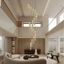 GobekUsa Crystal Chandelier for Two-storey Foyer & Circular Stairwell