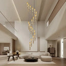 GobekUsa Crystal Chandelier for Two-storey Foyer & Circular Stairwell