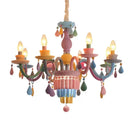 GobekUsa Crystal Chandelier Girl Baby Bedroom Lamp Nordic Princess Room Lighting