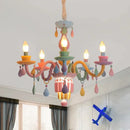 GobekUsa Crystal Chandelier Girl Baby Bedroom Lamp Nordic Princess Room Lighting