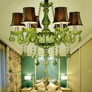 GobekUsa Crystal Chandelier: Glamorous Green Lighting for Wedding Parlor, Bedroom, and More