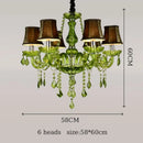 GobekUsa Crystal Chandelier: Glamorous Green Lighting for Wedding Parlor, Bedroom, and More