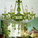 GobekUsa Crystal Chandelier: Glamorous Green Lighting for Wedding Parlor, Bedroom, and More