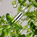 GobekUsa Crystal Chandelier: Glamorous Green Lighting for Wedding Parlor, Bedroom, and More