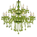 GobekUsa Crystal Chandelier: Glamorous Green Lighting for Wedding Parlor, Bedroom, and More