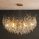 GobekUsa Crystal Chandelier: Gold Branch Lustre Pendant Light for Dining Room