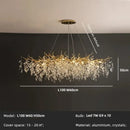 GobekUsa Crystal Chandelier: Gold Branch Lustre Pendant Light for Dining Room