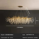 GobekUsa Crystal Chandelier: Gold Branch Lustre Pendant Light for Dining Room