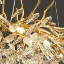 GobekUsa Crystal Chandelier: Gold Branch Lustre Pendant Light for Dining Room