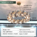 GobekUsa Crystal Chandelier: High-End LED Pendant Light for Living Room, Dining Room & Kitchen