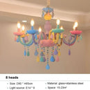 GobekUsa Crystal Chandelier Kids Bedroom Rainbow Candle Light Fixture
