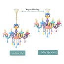GobekUsa Crystal Chandelier Kids Bedroom Rainbow Candle Light Fixture