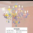 GobekUsa Crystal Chandelier Kids Bedroom Rainbow Candle Light Fixture