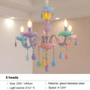 GobekUsa Crystal Chandelier Kids Bedroom Rainbow Candle Light Fixture