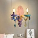 GobekUsa Crystal Chandelier Kids Bedroom Rainbow Candle Light Fixture