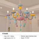 GobekUsa Crystal Chandelier Kids Bedroom Rainbow Candle Light Fixture