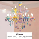 GobekUsa Crystal Chandelier Kids Bedroom Rainbow Candle Light Fixture