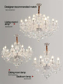 GobekUsa Crystal Chandelier LED Candle K9 Crystal Lamp for Living Dining Bedroom Shop
