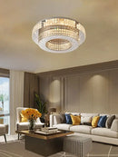 GobekUsa Crystal Chandelier: LED Ceiling Dining Room Lighting for Long Table Decor