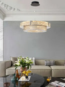 GobekUsa Crystal Chandelier: LED Ceiling Dining Room Lighting for Long Table Decor