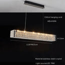 GobekUsa Crystal Chandelier: LED Ceiling Dining Room Lighting for Long Table Decor
