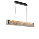 GobekUsa Crystal Chandelier: LED Ceiling Dining Room Lighting for Long Table Decor