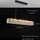 GobekUsa Crystal Chandelier: LED Ceiling Dining Room Lighting for Long Table Decor