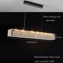 GobekUsa Crystal Chandelier: LED Ceiling Dining Room Lighting for Long Table Decor