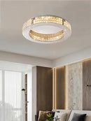 GobekUsa Crystal Chandelier: LED Ceiling Dining Room Lighting for Long Table Decor