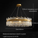 GobekUsa Crystal Chandelier LED Dining Room Light Gold Lustres