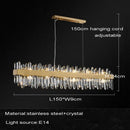 GobekUsa Crystal Chandelier LED Dining Room Light Gold Lustres