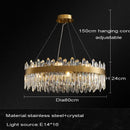 GobekUsa Crystal Chandelier LED Dining Room Light Gold Lustres