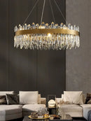 GobekUsa Crystal Chandelier LED Dining Room Light Gold Lustres