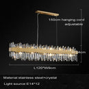 GobekUsa Crystal Chandelier LED Dining Room Light Gold Lustres