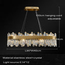 GobekUsa Crystal Chandelier LED Dining Room Light Gold Lustres