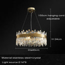 GobekUsa Crystal Chandelier LED Dining Room Light Gold Lustres