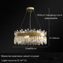 GobekUsa Crystal Chandelier LED Dining Room Light Gold Lustres