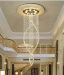 GobekUsa Crystal Chandelier: LED Light Fixture for Villa Hall Stairs.
