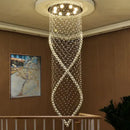 GobekUsa Crystal Chandelier: LED Light Fixture for Villa Hall Stairs.