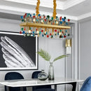 GobekUsa Crystal Chandelier LED Lighting Fixture for Dining Room & Kitchen Island