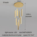 GobekUsa Crystal Chandelier LED Mezzanine Dining Room Lighting