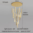GobekUsa Crystal Chandelier LED Mezzanine Dining Room Lighting