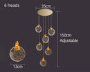 GobekUsa Crystal Chandelier LED Pendant Light for Modern Duplex Building Staircase