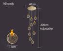 GobekUsa Crystal Chandelier LED Pendant Light for Modern Duplex Building Staircase
