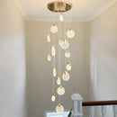 GobekUsa Crystal Chandelier LED Pendant Light for Modern Duplex Building Staircase