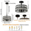 GobekUsa Crystal Chandelier LED Pendant Light for Modern Home Decor