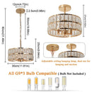 GobekUsa Crystal Chandelier LED Pendant Light for Modern Home Decor