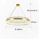 GobekUsa Crystal Chandelier LED Ring Lamp for Dining Living Room & Bedroom