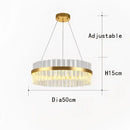 GobekUsa Crystal Chandelier LED Ring Lamp for Dining Living Room & Bedroom