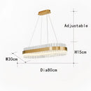 GobekUsa Crystal Chandelier LED Ring Lamp for Dining Room Center Living Restaurant Decor